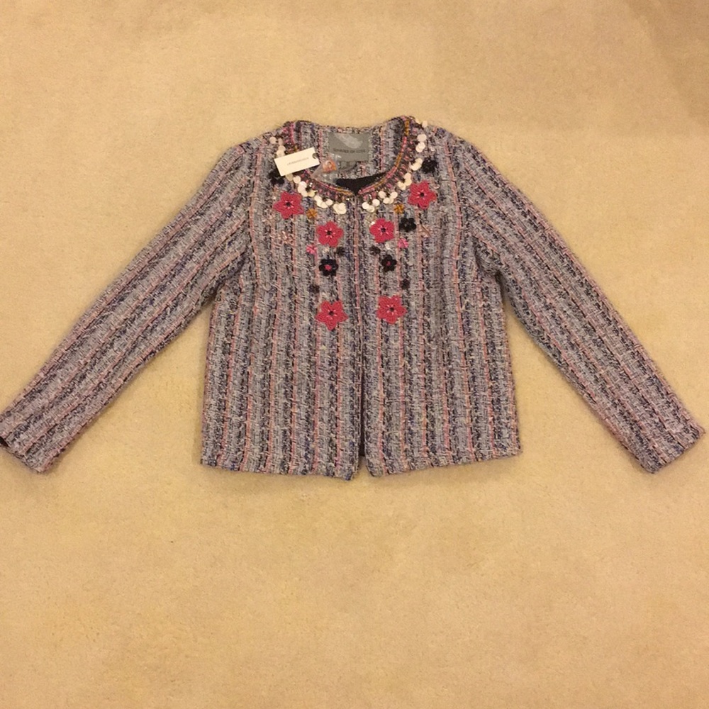 NWT Anthropologie Beaded Tweed Jacket (XS)